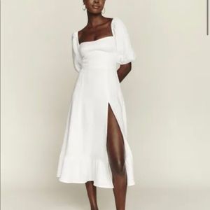 Reformation Belgium Linen Dress - White -Size 6